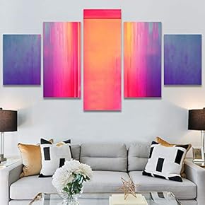 SIGNWIN 5 Panel Canvas Wall Art Abstract Colorful...
