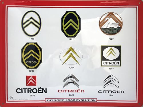I&S / Les collections rétro IETS15187RA Plaque métal relief 40x30 cm Citroën Citroën Logos...