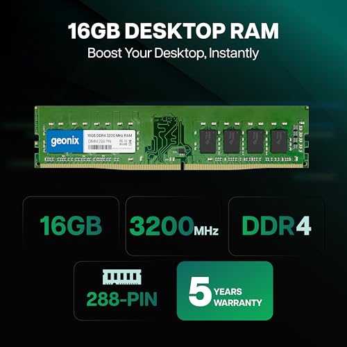 Image of Geonix 16GB DDR4 Desktop RAM 3200 Mhz, 5 Years Warranty