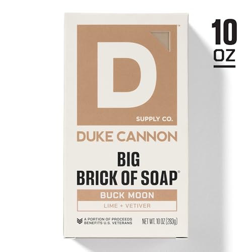 Image of Duke Cannon Big Brick of Soap - Buck Moon, 10 oz Bar, Vetiver & Oak Moss Scent, Triple Milled, Supports U.S. Veterans. (3 Pack)