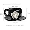 Cute Ceramic Coffee Cups, Unique Fancy Tea Cups with Saucer, 11OZ for Cappuccino Latte Milk