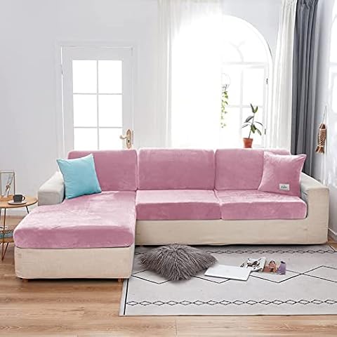 Velvet Couch Cushion Covers for L/U Shape Sofa Cover