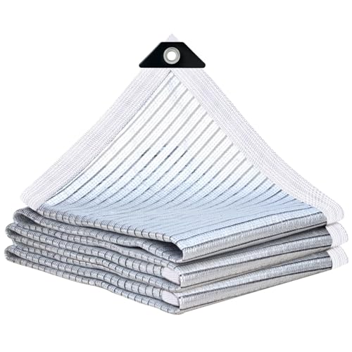 Shade Cloth - 80% Garden Shade Cloth, Mesh Tarp - for Greenhouse Plants Patio Sun Shade - for Cars Pergola Chicken Coops Dogs with Grommets Outdoor Shade Covers