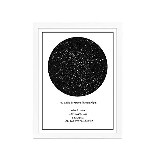 Mapa de constelaciones de estrellas personalizado Mapa de estrellas personalizado Gráfico de estrellas mínimo Cartel de cielo nocturno Imagen de estrella Arte de pared Gran regalo Cover