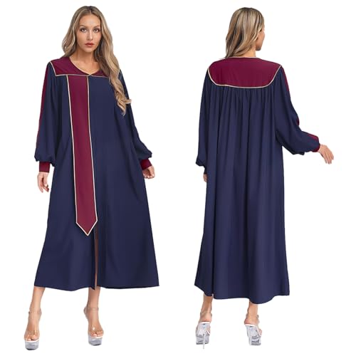 Robe longue pour chorale bicolore avec manches évasées ample