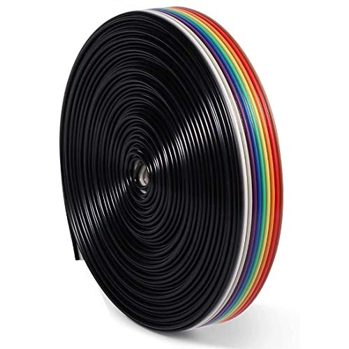 beihuazi® Cable plano para conectores IDC, 10 pines, 6 m, para placa de pruebas con Raspberry Pi o tu Arduino (conectores macho de 2,54 mm)