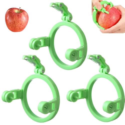 3PCS 2025 New Handheld Apple Peeler,Manual Rotating Fruit Pear Peeler,New Upgraded Rotation Fruit Spiralizer Peeler Machine,Not Hurt Your Hands,Kitchen Fruit Peeling Tool for Apple Melon