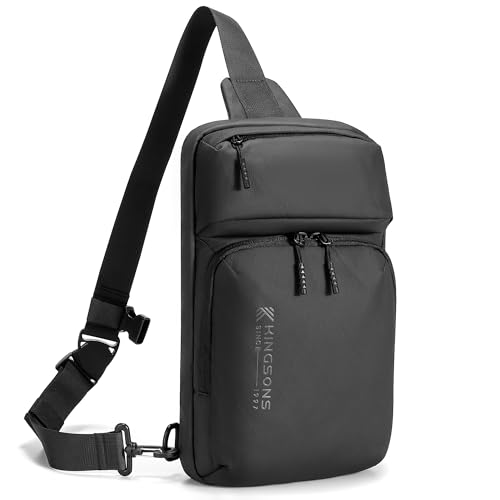Kingsons Small Sling Bag,Trendy Crossbody Bag Lightweight Waterproof Sling Backpack Shoulder Bag for Men and Women
