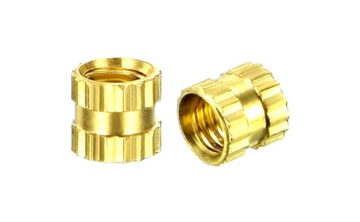 brass insert m3 x 6mm heat set threaded round insert nut for 3d printing, woodworking, and diy projects - 100 piece