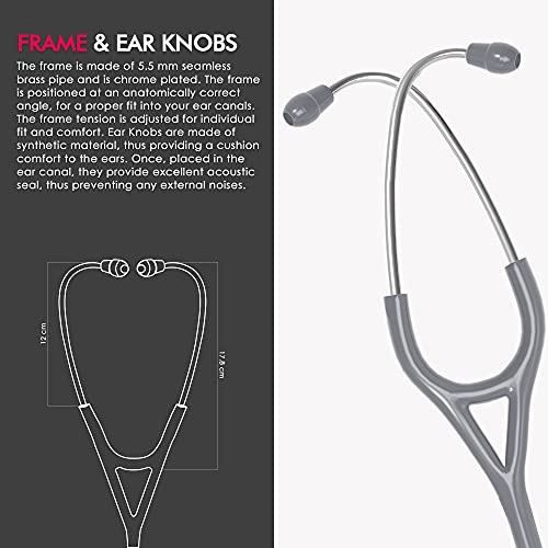 Image of ELKO EL-170 TECHNO III SS Stainless Steel Acoustic Stethoscope | Adult & Pediatric Stethoscope With Double Sided Chestpiece | Two-Way PVC Tubing | Doctors & Medical Students (Grey)