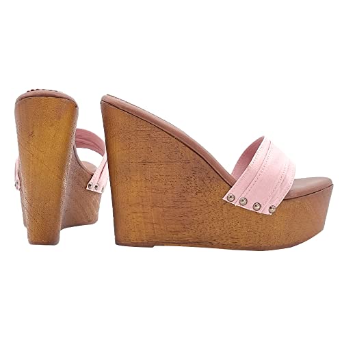 Kiara Shoes - Pink Wedge Woman Shoes with Comfortable Heel 13 - Made in Italy - KZ3101 ROSA2