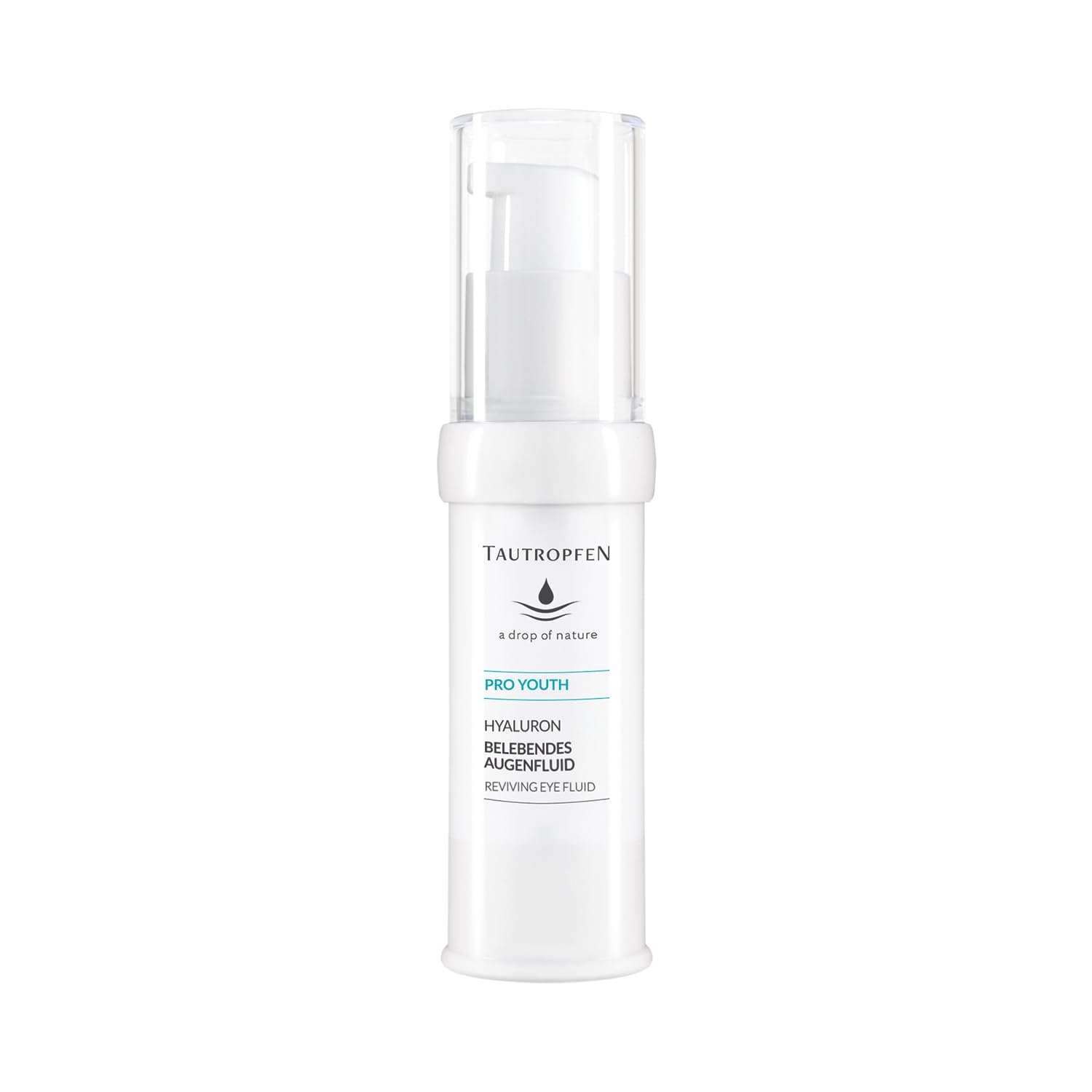 Hyaluron Augenfluid 15 ml – Belebendes Serum für intensive Feuchtigkeit, Glättung & Pflege – Anti-Aging Augengel, gegen müde Augen - Vegan & für empfindliche Haut geeignet -TAUTROPFEN Naturkosmetik