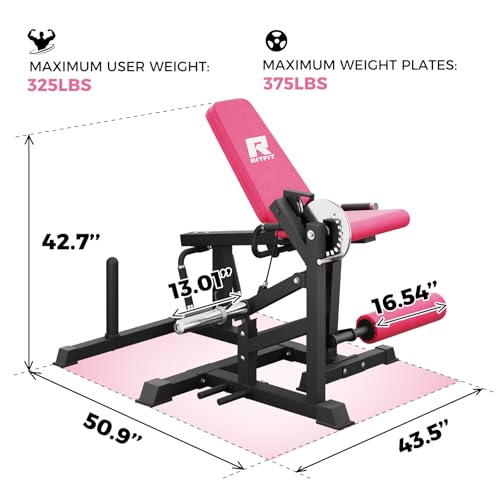 Image of RITFIT Leg Extension and Curl Machine, 700LB Adjustable Leg Curl Machine, Seated Leg Extension and Lying Curl Machine for Home Gym, Leg Workout Equipment Compatible with 1'' and 2'' Plates