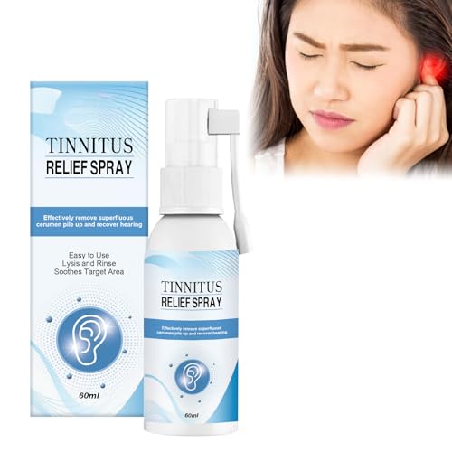 Spray for Alleviare L'acufene, Gocce per le Orecchie, Spray per la Pulizia del Cerume, Spray for Sollievo dall'acufene, Alleviare L'acufene, Miglioramento dell'udito, per Adulti e Bambini (60ML)