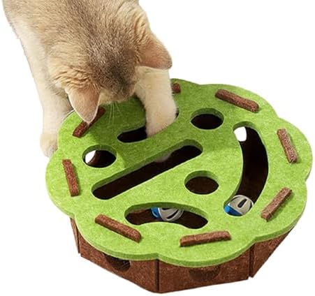 ANIS・KEBBR Interactive Cat Scratch Puzzle Box Felt Maze Enrichmen...