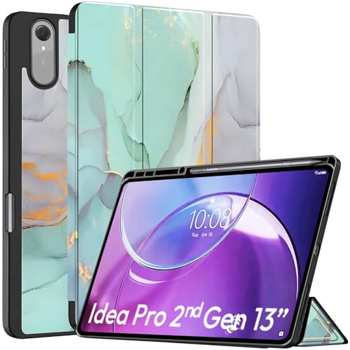 Image of ProElite Cover for Lenovo Idea tab Pro 2nd Gen 13 inch 2026 case Cover [with Pen Holder], Soft Flexible Flip Case Cover for Idea tab Pro 2nd Gen 13 inch 2026 [Recoil Series] - Marble Green