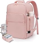 ETRONIK for New Ryanair 40x30x20 Cabin Bag Underseat, Travel Backpack Womens with TSA Approved, Hand Luggage Carry on Bag with 15 inch Laptop, Rucksack for Travelling Flight Work Overnight, Pink