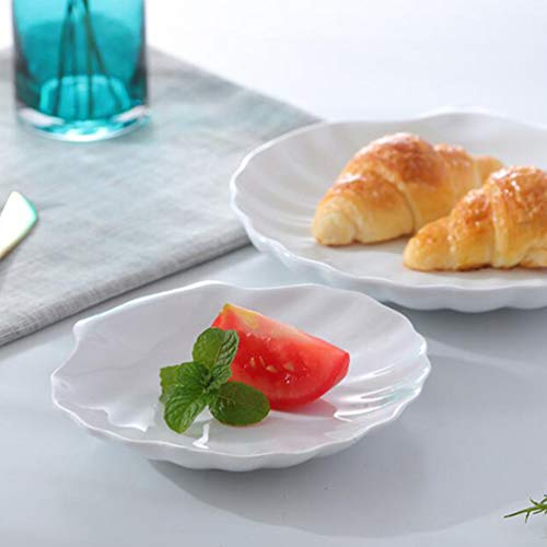 Hemoton 6Pcs Ceramic Sauce Dish Sea Shell Shaped Seasoning Dishes Sushi Dipping Bowl Appetizer Plates Ceramic Serving Individual Condiment For Home Kicthen 4Inch #TOP7