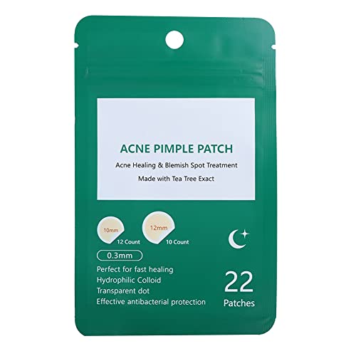 Pimple Patch - Parche de Acné 22 Piezas - Parche de Espinilla Hidrocoloide invisible parches de espinilla espinillas eliminar parche corrector, anti acné para maquillar mejor(Nachtgebrauch)