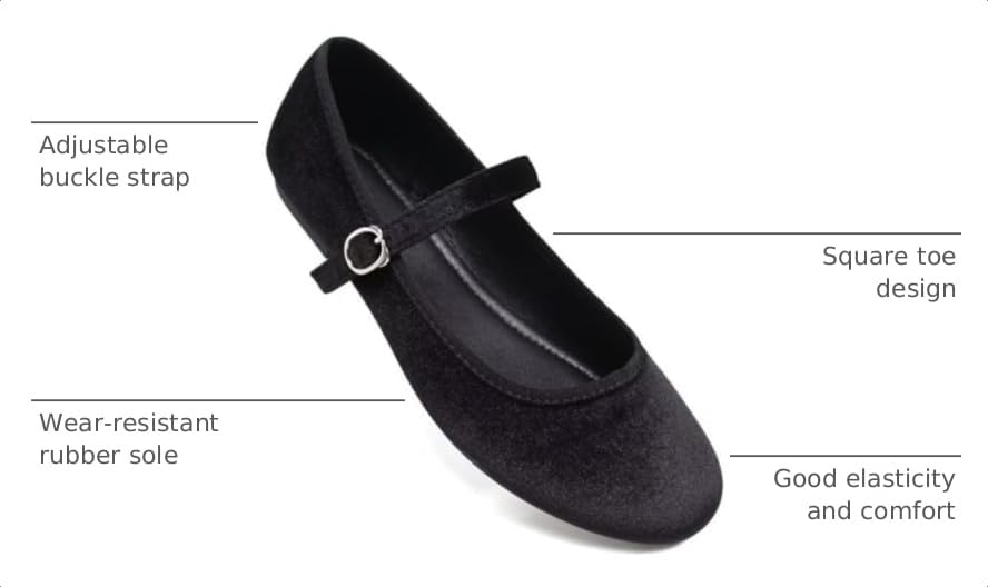 Image of TN TANGNEST Women's Velvet Flats Round Toe Ballet Shoes | Elegant Bowknot Flats Comfortable Casual Slip On Flats for Work
