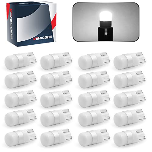 Vehicode 194 168 2825 W5W Led Bulb White 158 161 192 2827 Mini Short 12V T10 Wedge Lamp For Car Dash Instrument Panel Gauge Cluster Dome Map License Plate Reverse Rv Landscape Light (20 Pack) #TOP13