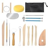 Quilax 17 Stück Töpferwerkzeug Set,Keramik Werkzeug,Modellierwerkzeug,DIY Kit,für Modellbau,Schnitzarbeiten,Weihnachten Kerzenherstellung,für Profis Anfänger