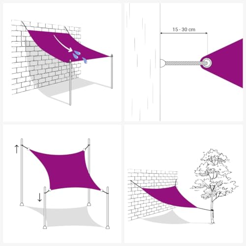 Voile de parasol triangulaire en tissu Oxford noir résistant à l'eau pour balcon