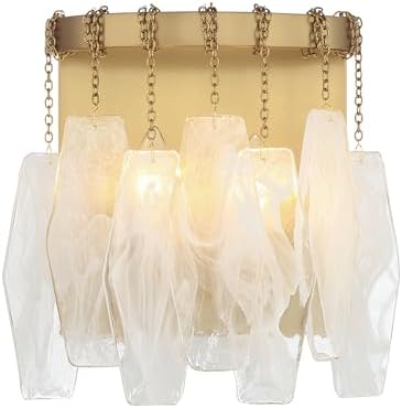 Minka Lavery 3622-732 Willow 2 Light 11" Tall Wall Sconce - Legacy Brass with White Swirl Glass