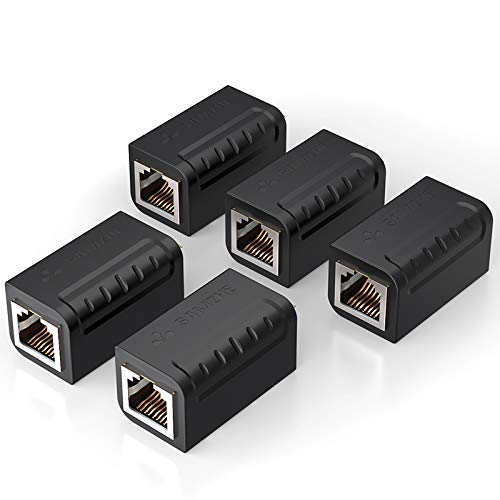 SAMZHE Acoplador RJ45 Cat7 Cat6 Cat5 RJ45 8P8C Conector Hembra Adaptador Ethernet LAN Red Acoplador en línea