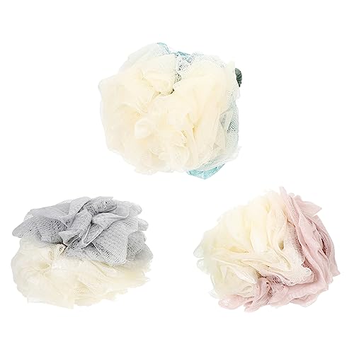 HAPINARY 1 Juego De 3 Piezas De Bolas De Baño Drenaje De Flores Espuma De Baño Burbujas Piscinas Lechada Ducha Scrunchie Red Juguetes De Baño Esponja Luces De Piscina Enchufe