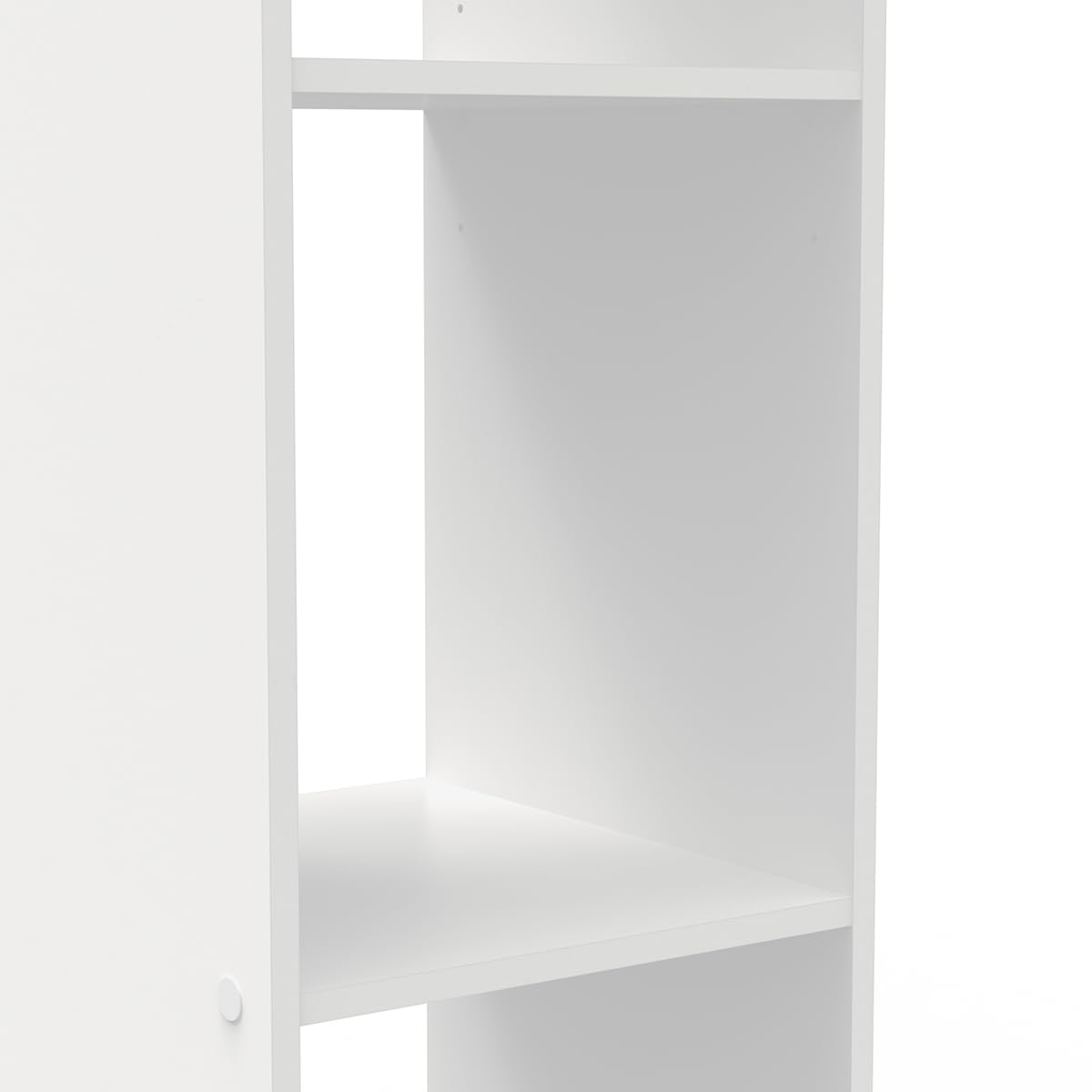 Kit Dressing avec Penderie & Colonne De 3 Rayons Modulable – Coloris Blanc Mat – 120,2 x 180 x 39,6 cm