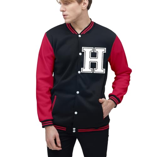 Image of Yuji Itadori Mens Varsity Jacket Baseball Letterman Bomber Jacket Fleece Long Sleeve Coat Casual Clothing XXS-3XL