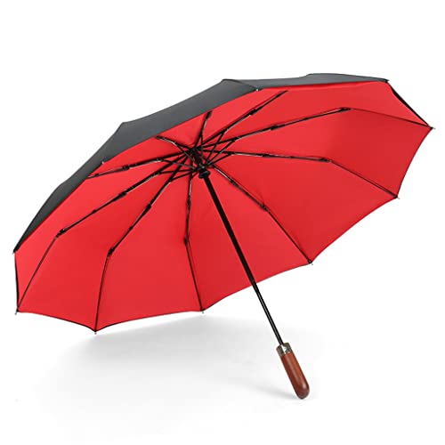 EERINESS Kompaktowy parasol na parasol podróżny w pełni automatyczny 10 kości wiatroodporny parasol męski biznesowy podróżny parasol podróżny parasol podróżny, Jeden kolor, C