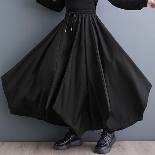 HALITOSS Women's Elastic Waist Loose Style Skirt Pants Wide Leg Ankle Length Trouser4