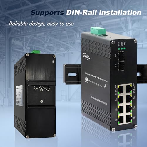 Image of Managed 8-Port 2.5G Switch with 2-Port 10G SFP+, Industrial IEEE 802.3af /at 30W PoE Ethernet Switch, 48~57VDC Power Input, Plug & Play, Support QoS, Vlan, IGMP