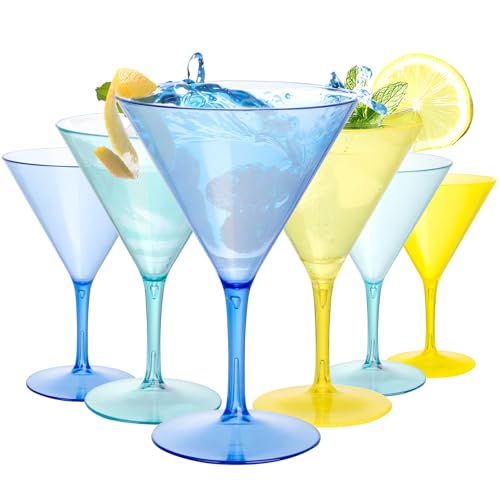 Colorful Martini Glasses, Set of 6