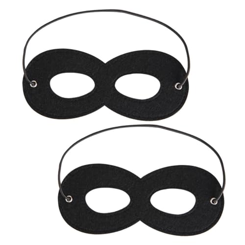 AEKZOX 2 piezas Masques pour Les Yeux en Feutre Noir, Antifaz Cotillon, Masque de Mascarade, adapté aux Costumes d'habillage de fête Accessoires de Mascarade d'Halloween