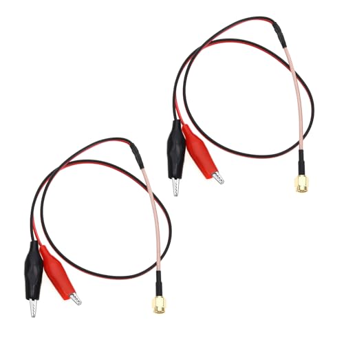 ECSiNG 2pcs Cable de Prueba de Pinza de Cocodrilo SMA Macho A Línea de Prueba de Pinza de Cocodrilo Línea de Conexión de Cable RF Cable RG316 para Trabajos de Pruebas Eléctricas de Laboratorio