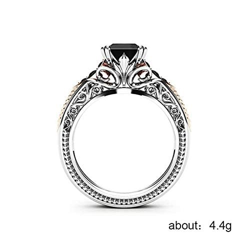 Bague argent 925 onyx noir coupe carrée marcassite oxyde de zirconium - 5