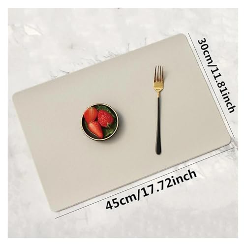 Tapis de repas en cuir noir solide antidérapant isolant imperméable dessous de verre - 5