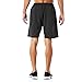 HMIYA Herren Sport Shorts Schnell Trocknend Kurze Hose mit Reißverschlusstasch (Schwarz,L)