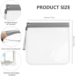 3Pcs Clear Travel Toiletry Bags 20 * 20cm Clear Bags TSA Approved Liquid Bags Leak Proof Travel Bag Carry On Airport Airline Compliant Bag Portable Waterproof Makeup Bags Airport Security (Grey)