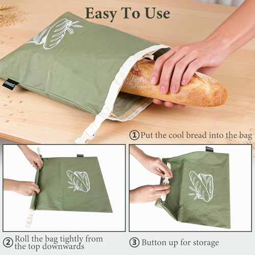 MBYLOEBA Sourdough Bread Bags, 2 Pack, 1 Beeswax Bag, 1 TPU Freezer Bag by MBYLOEBA - Used condition - Image 6