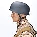 World War II German M38 Paratrooper Pull-Down Steel Helmet Original Replica with The Cowhide Lining and Chin Belt for Protection and Safety as Well as Movie Props. (Grey)