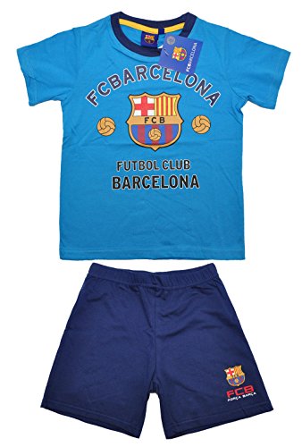 Pijama 100% oficial del FC Barcelona de manga corta para niños | Messi Suarez Neymar, Diseño 3, 98...