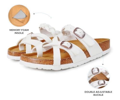 Image of AEROTHOTIC Recovery Slides for Women Cork Footbed Adjustable Straps Sandals