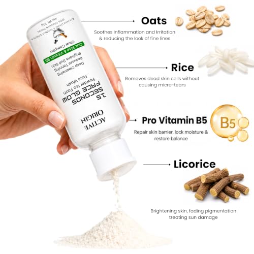 Image of Powder Face Wash | 15 Seconds Face Glow, De-Tan, Deep Cleansing, Removes Dead Skin & Brighten Face | Gentle Non Drying | Oats, Rice & Pro Vit B5 | Face wash for Men & Women (30g)