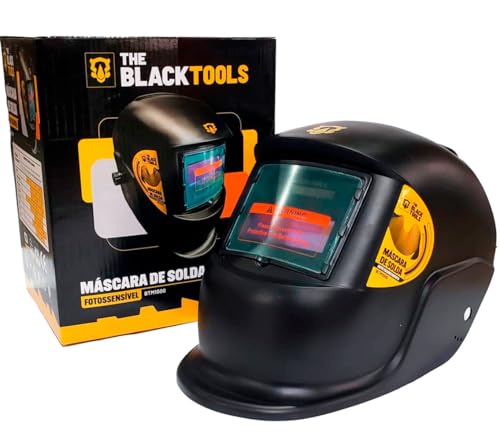 Máscara De Solda Escurecimento Automatico Profissional Cor Preto Liso BTM1000 The Black Tools