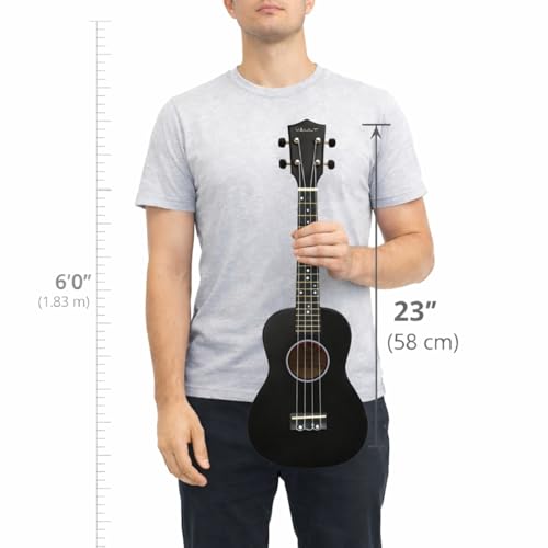 Image of Vault UK-003 Concert Colourful Ukulele 23 inch With Gig Bag - Black