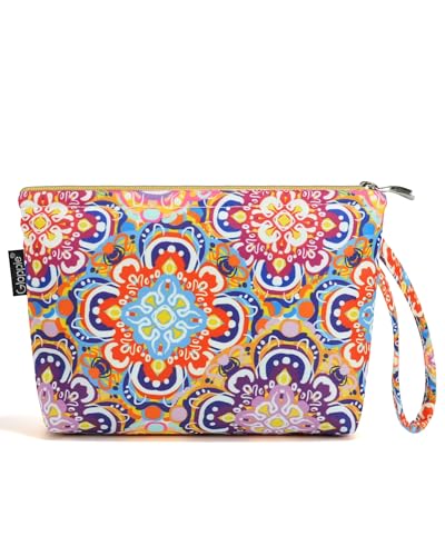 Gloppie Bohemian Makeup Bag - Travel Cosmetic Bag for Women | Small Zipper Makeup Pouch for Purse